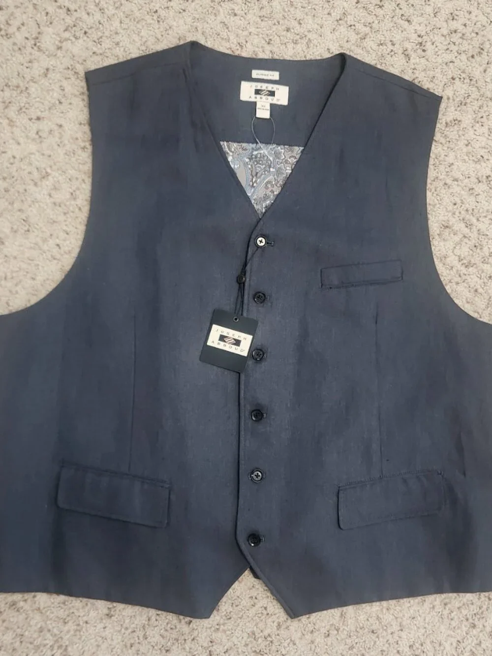 Joseph Abboud vest 3XL men's slate blue business NWT